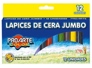  LAPIZ CERA  12 COLORES PROARTE GRUESOS 