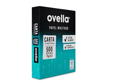  PAPEL FOTOC. CARTA 75 GR OVELLA 500 HJ. 