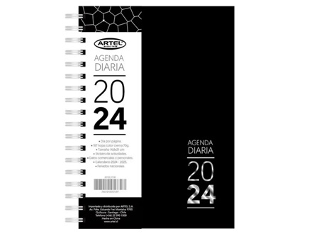  AGENDA ARTEL 2024 NEGRA D/PAG C/ESPIRAL 