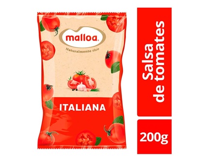  SALSA TOMATE 200 GR MALLOA ITALIANA DOYPACK 