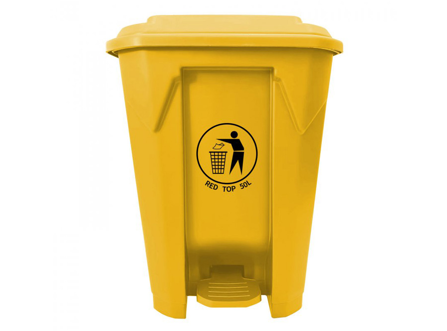  BASURERO 50 LT. C/TAPA PEDAL AMARILLO RED TOP 