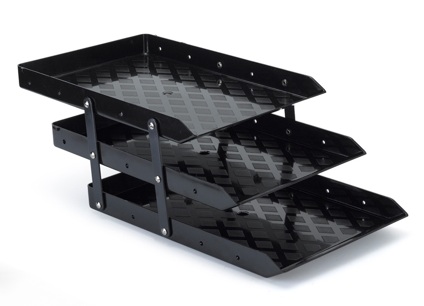  BANDEJA ARTICULADA TRIPLE ACRILICA NEGRA MAXCRIL 