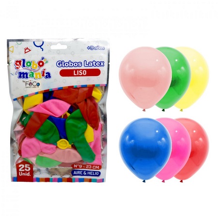  GLOBOS N. 9 LISO X 25 UN COL. SURTIDO GLOBOMANIA 