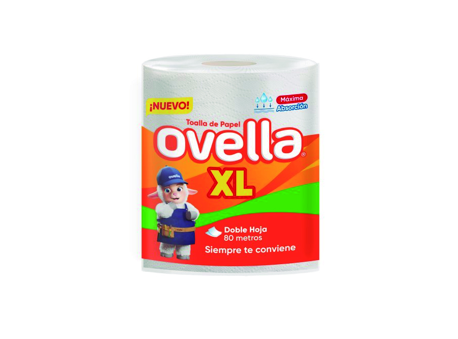 TOALLA PAPEL 1 ROLL. 80 MT XL H/D OVELLA 