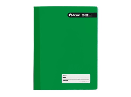  CUADERNO COLLEGE M7 100 HJ LISO C/FORRO TORRE 