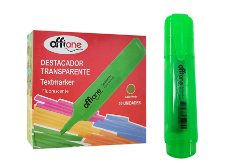  DESTACADOR VERDE TRANSPARENTE OFFIONE 