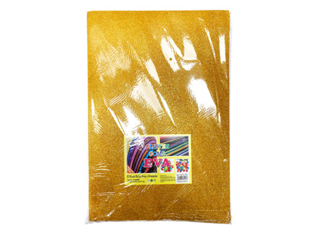  GOMA EVA 40X60 X 10 PLIEGOS GLITTER DORADO OFFIONE 
