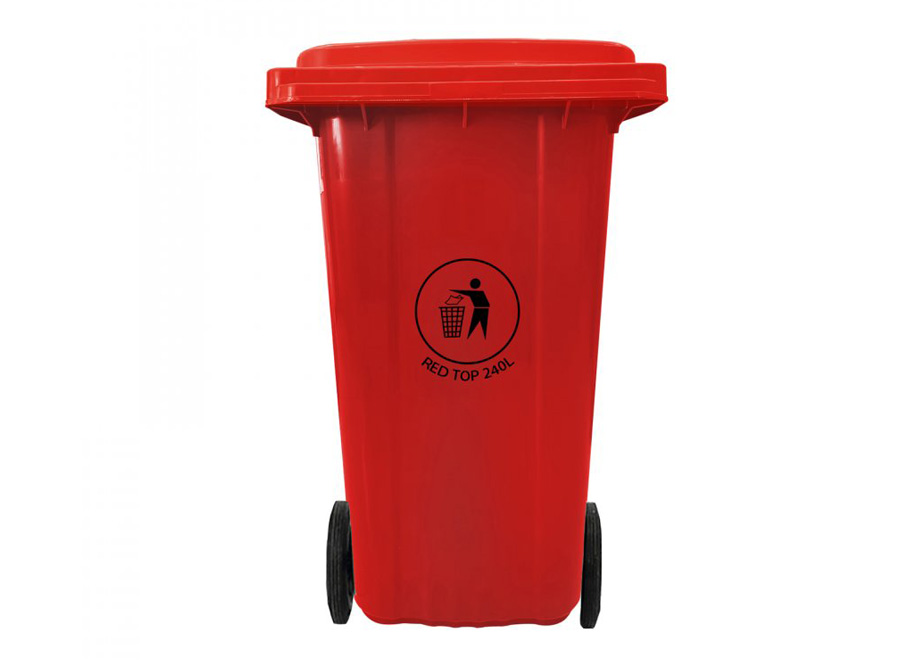  BASURERO T/MUNIC. 240 LT RJ C/RUEDAS RED TOP 