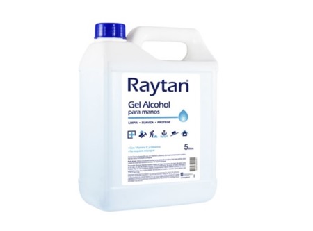  ALCOHOL GEL 5 LT. RAYTAN AL 70% C/GLICERIN 