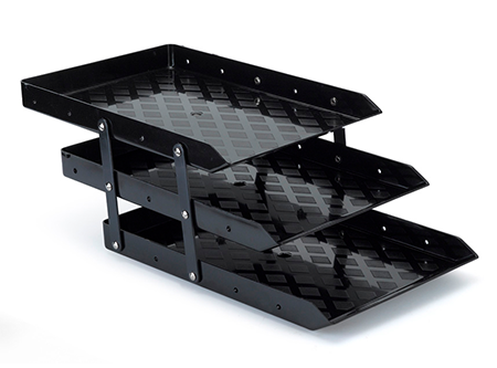  BANDEJA ARTICULADA TRIPLE ACRILICA NEGRA MAXCRIL 