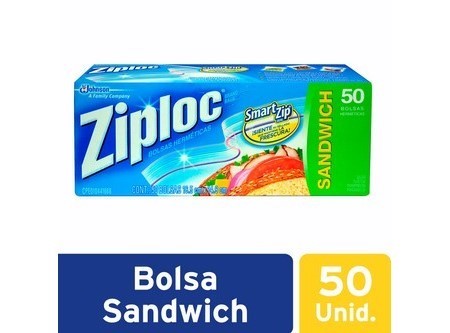  BOLSA HERMETICA ZIPLOC SANDWICH 15X16 CM 50 UND 
