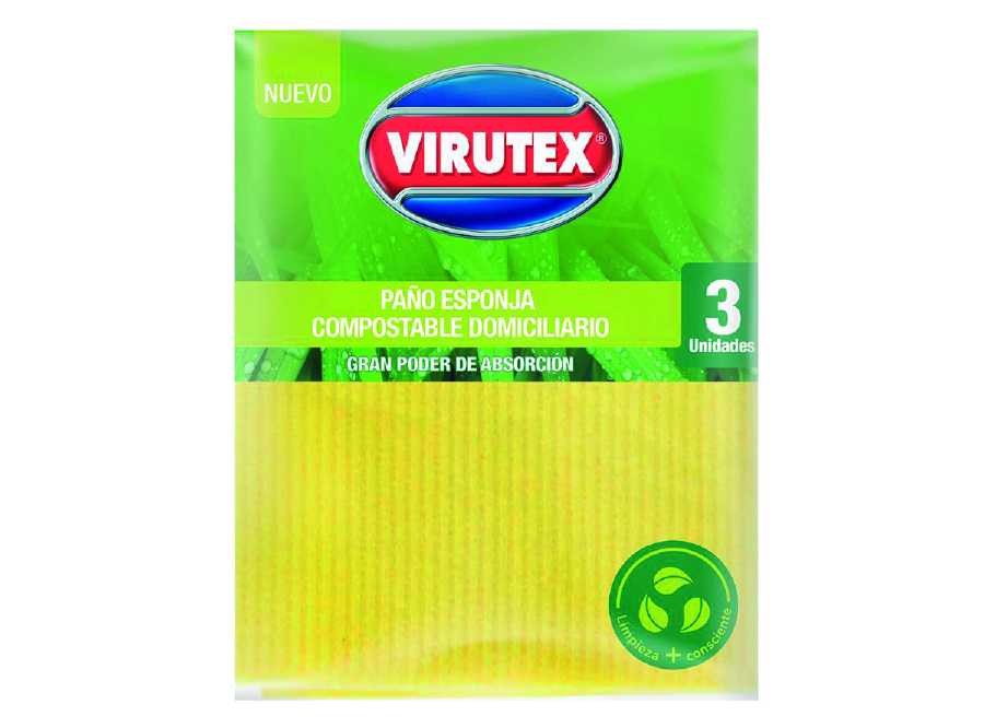 PANO ABSORB/ESPONJA X 3 VIRUTEX CELULOSA NATURAL